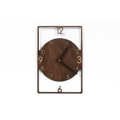 Rectangular wooden wall clock 