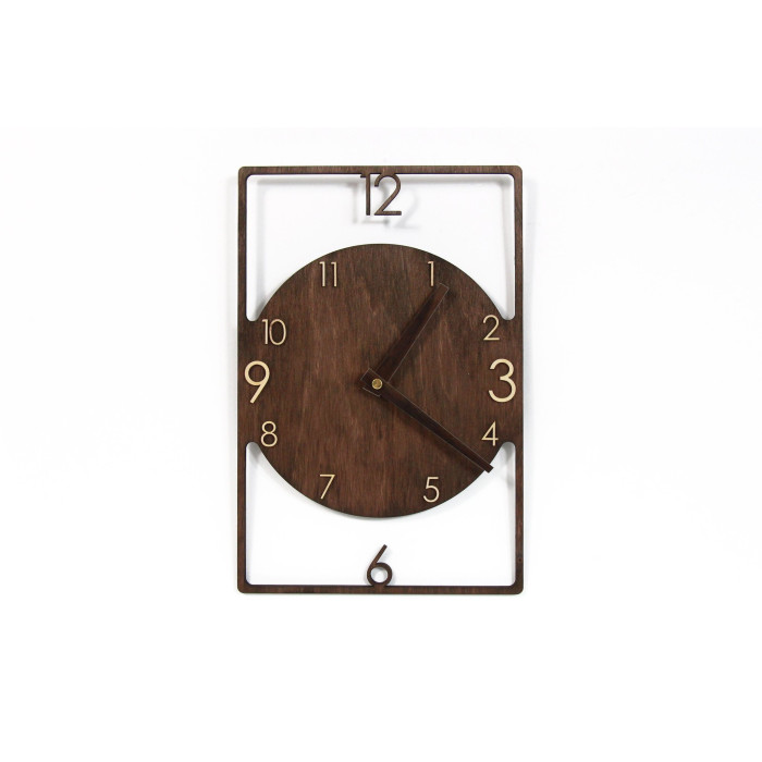 Rectangular wooden wall clock 