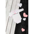White long sleeve bodysuit decorated with a bow „Little Heart“