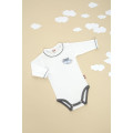 White bodysuit „Sweet Dreams“ decorated with gray details