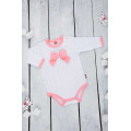 White bodysuit with pink bow