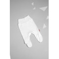 White baby trousers with feet