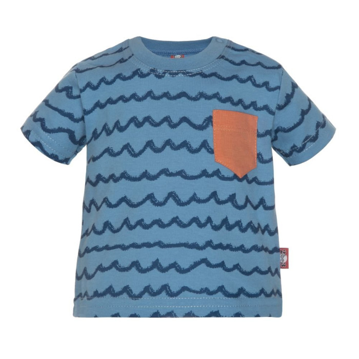 Blue t-shirt with ruffles and short sleeves 