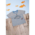 Gray t-shirt with ruffles and short sleeves 