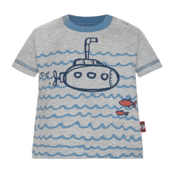 Gray t-shirt with ruffles and short sleeves 