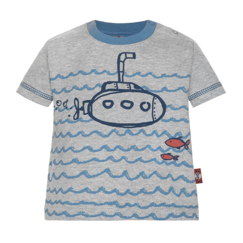 Gray t-shirt with ruffles and short sleeves 