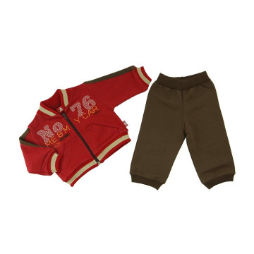 Burgundy two-piece tracksuit