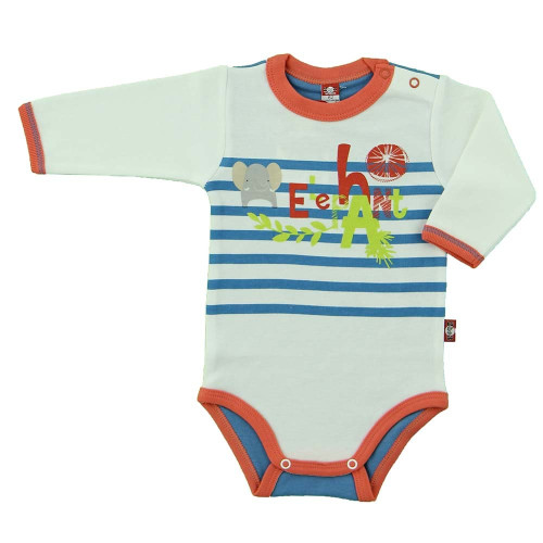 Striped bodysuit with long sleeves "Little Elephant"