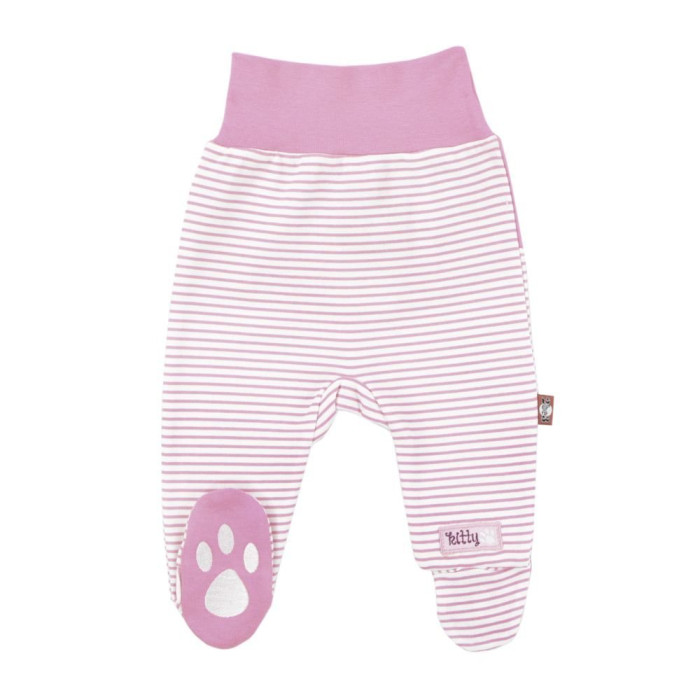 Striped pink pants with feet 