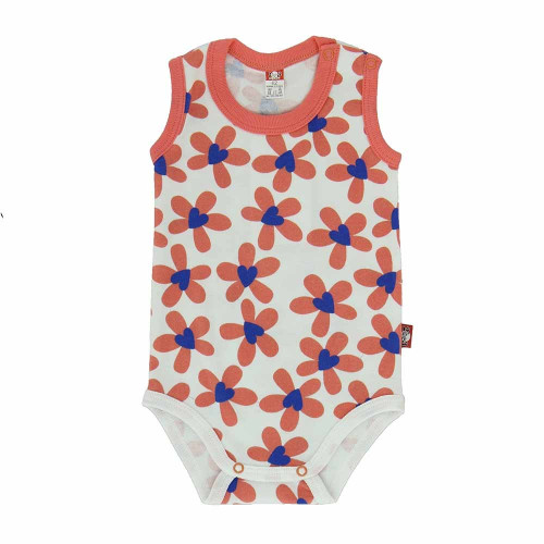 Flowered sleeveless bodysuit "Butterfly"