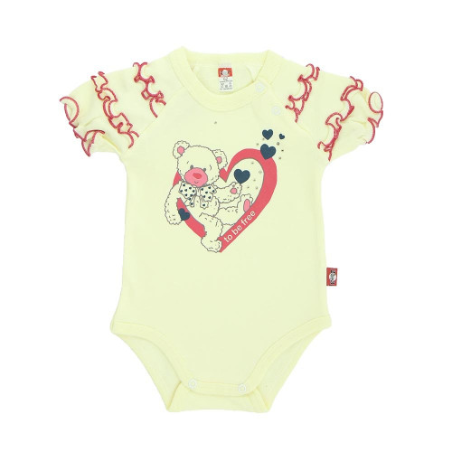 Yellow short sleeve bodysuit