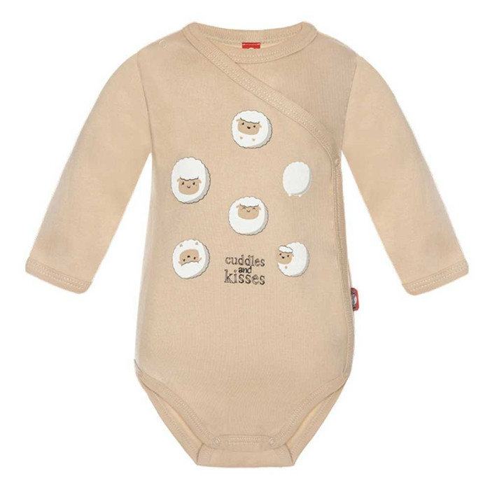 Yellow baby bodysuit „Six little lambs“