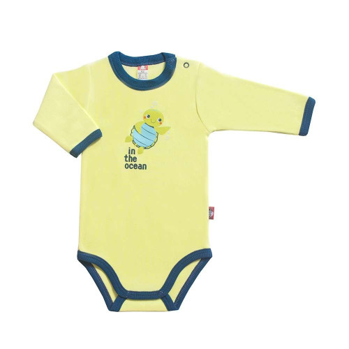 Yellow baby bodysuit „Little Turtle“