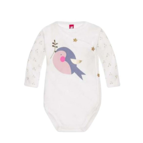 Cream colored bodysuit with long sleeves "Little Bird"