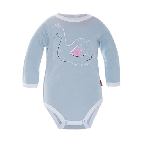 Light blue baby bodysuit „Swan“