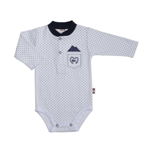 Light blue baby bodysuit „Little Dot“