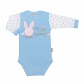 Long-sleeve blue baby bodysuit „Little Bunny“
