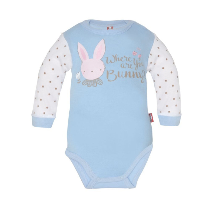 Long-sleeve blue baby bodysuit „Little Bunny“