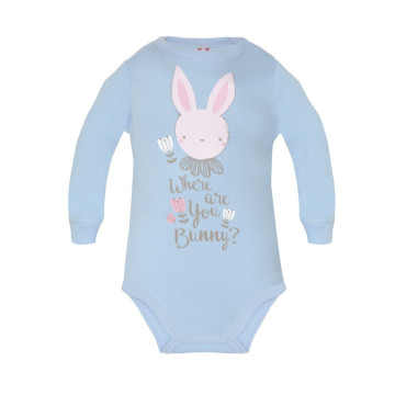 Blue baby bodysuit „Little Bunny“