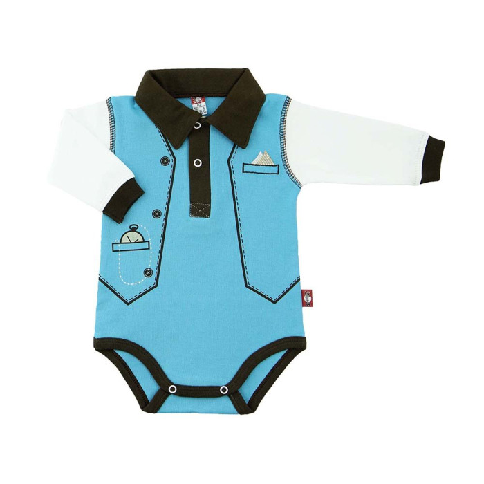 Blue baby bodysuit „Laikrodukas“