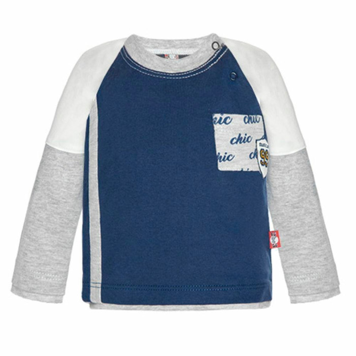 Long-sleeve blue baby T-shirt „Chic“