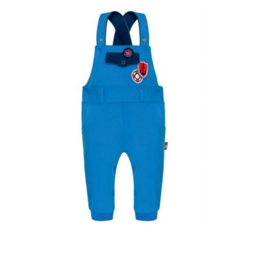 Blue pants with suspenders