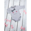 Long-sleeve grey baby bodysuit