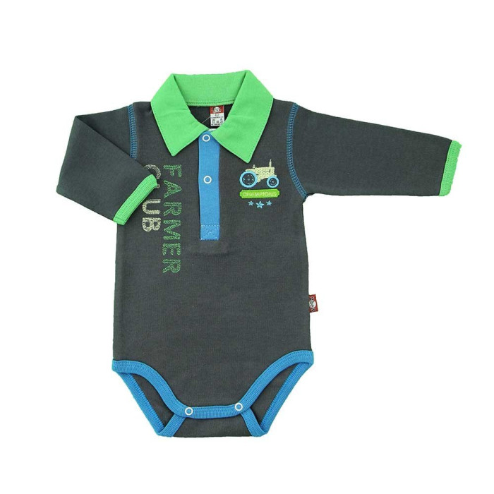 Long-sleeve grey baby bodysuit „Champion“