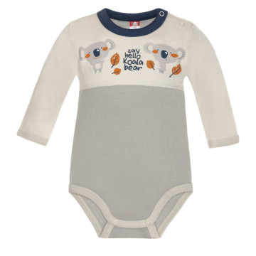 Long-sleeve grey baby bodysuit „Dvi Koalos“