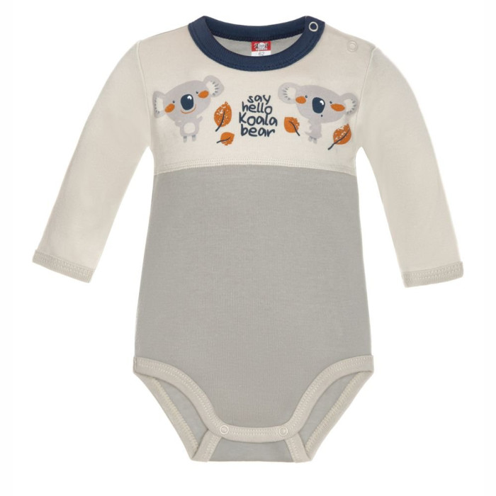 Long-sleeve grey baby bodysuit „Dvi Koalos“
