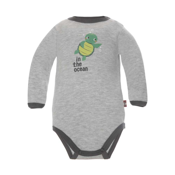 Grey baby bodysuit „Little Turtle“