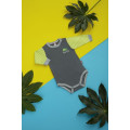 Gray romper with green sleeves „Little Turtle“