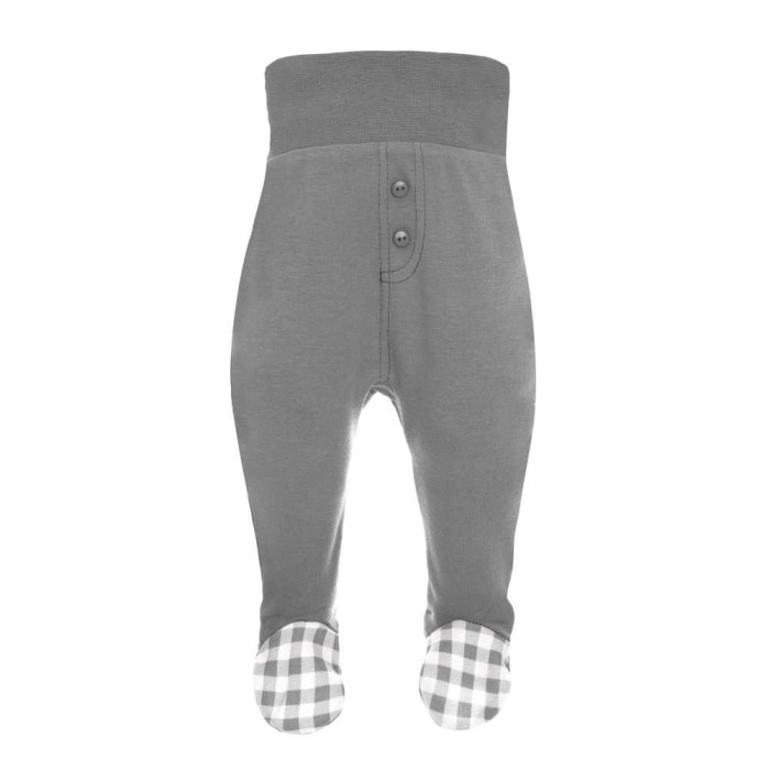 Grey trousers with checkered feet 