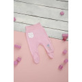 Pink white baby trousers „Balta little pocket“