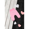 Pink baby trousers with hearts