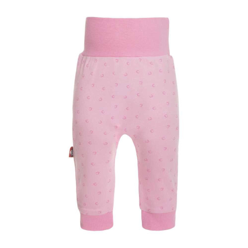 Pink baby trousers with hearts