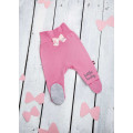 Pink baby trousers with a ribbon