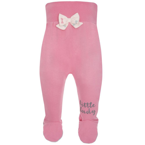 Pink baby trousers with a ribbon