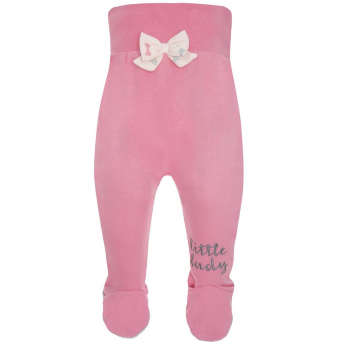 Pink baby trousers with a ribbon