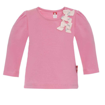 Long-sleeve pink baby T-shirt
