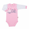 Long-sleeve pink baby bodysuit „Little Bunny“