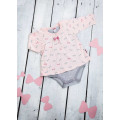 Pink long sleeve bodysuit with bows