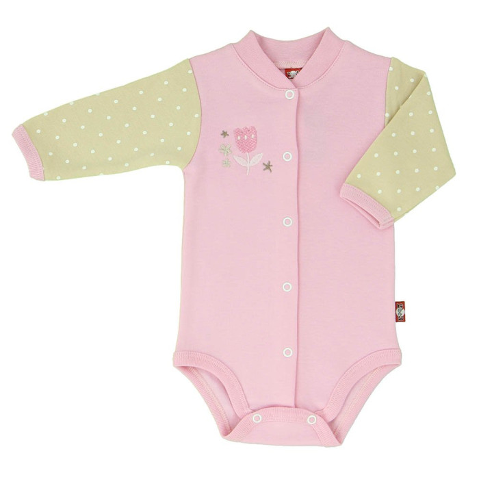 Pink romper with brown sleeves „Drambliukas“