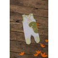 Sleeveless rompers „Dinozauras“ with green dinosaur applique
