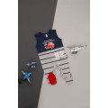 Sleeveless baby leggings „Helicopter“