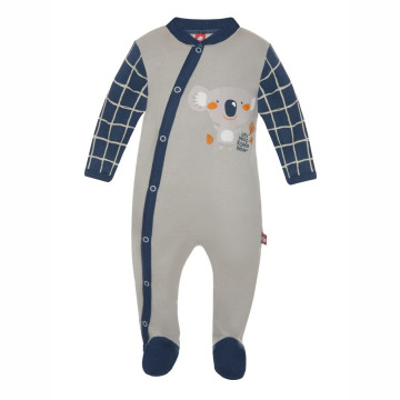 Onesies with koala application and blue checks