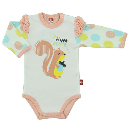 Bodysuit with puff sleeves and mushroom application 