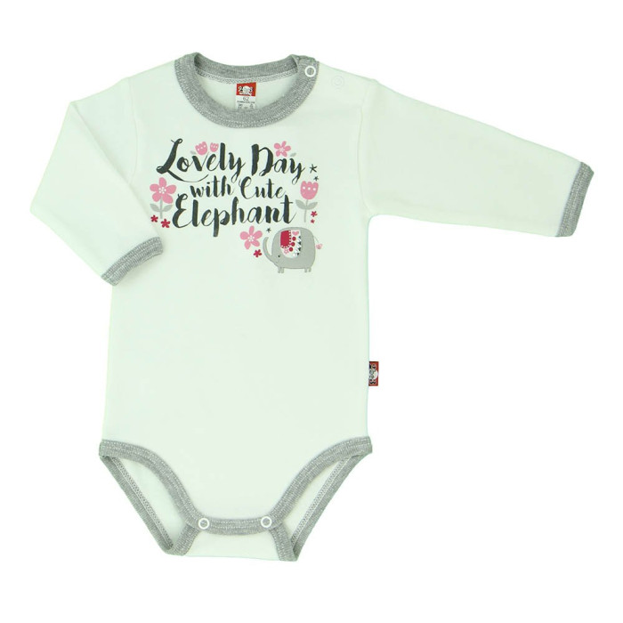 Sand-coloured baby bodysuit „Drambliukas“