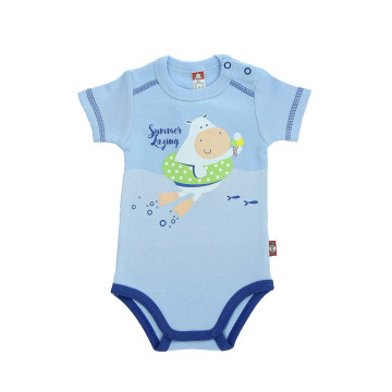 Blue baby bodysuit „Begemotukas“