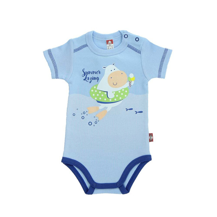 Blue baby bodysuit „Begemotukas“